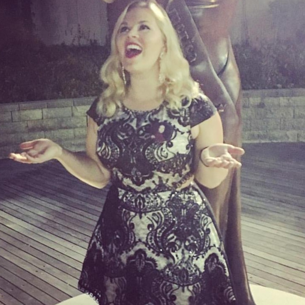 Black & Nude Lace Cocktail Dress